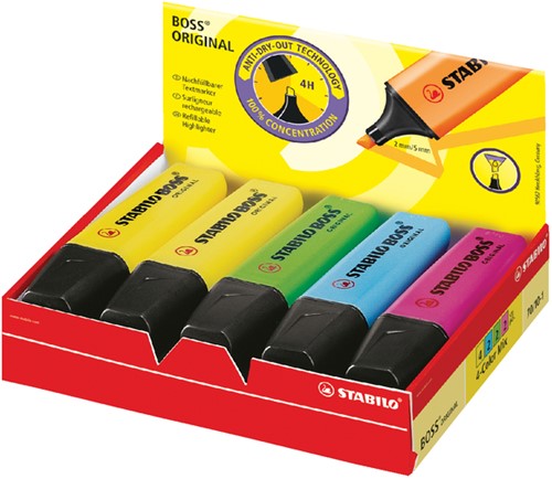 Tekstmarker STABILO Boss assorti ds/10