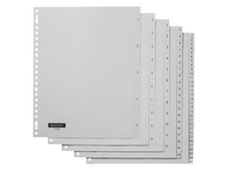 Quantore tabbladen kunststof grijs 23-gaats extra breed