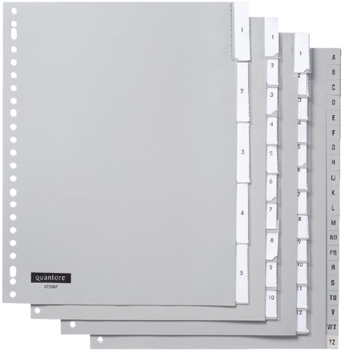 Tabbladen A4 5-insteek 23g. grijs pp extra breed Quantore-3