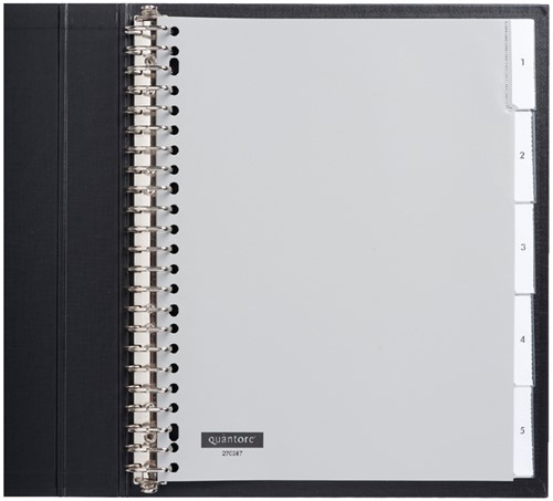 Tabbladen A4 5-insteek 23g. grijs pp extra breed Quantore