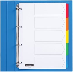 Tabbladen A4 5-tabs 4g. wit karton