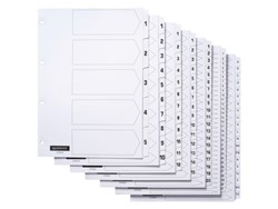 Quantore tabbladen karton wit 4-gaats