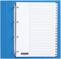 Tabbladen A4 1-20 4g. wit karton Quantore