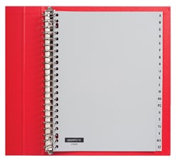 Quantore tabbladen kunststof grijs 23-gaats bedrukt