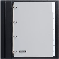 Tabbladen A4 5-insteek 4g. grijs pp Quantore