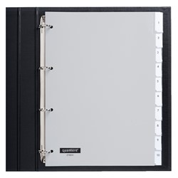 Quantore tabbladen kunststof grijs 4-gaats met venster