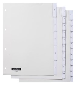 Quantore tabbladen kunststof wit 4-gaats met venster