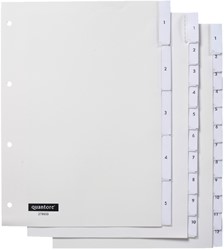 Quantore tabbladen kunststof wit 4-gaats met venster