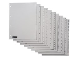 Quantore tabbladen kunststof grijs 4-gaats bedrukt