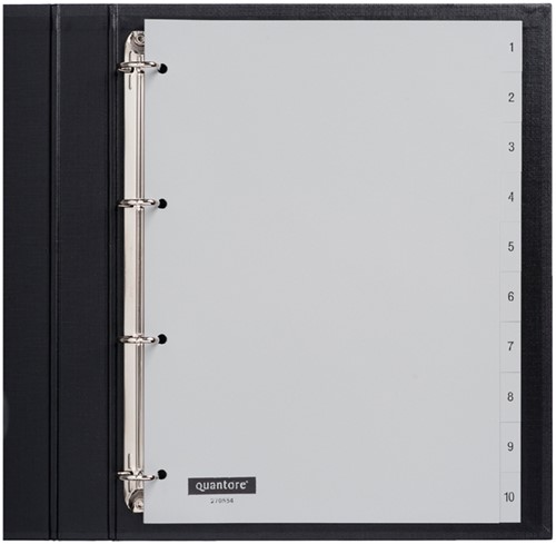 Tabbladen A4 1-10 4g. grijs pp Quantore