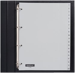 Tabbladen A4 1-20 4g. grijs pp Quantore