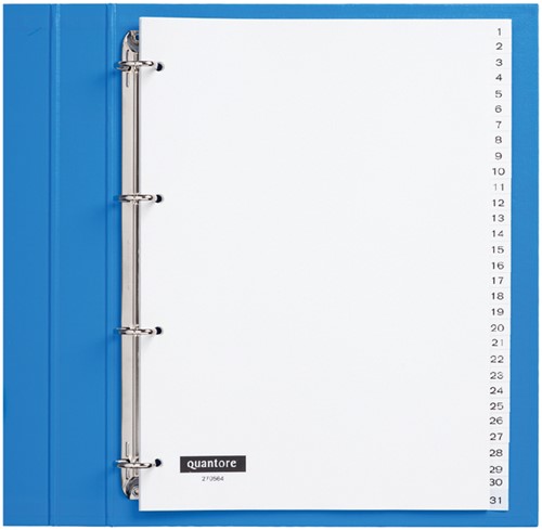 Tabbladen A4 1-31 4g. wit pp Quantore