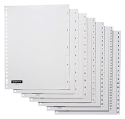 Quantore tabbladen kunststof wit 23-gaats bedrukt