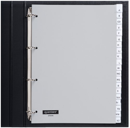 Tabbladen A4 20-insteek 4g. grijs pp Quantore