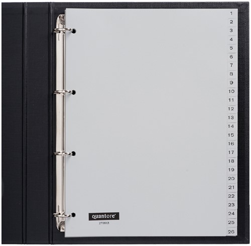 Tabbladen A4 1-52 4g. grijs pp Quantore