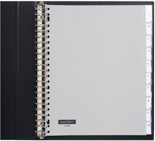 Tabbladen A4 10-insteek 23g. grijs pp extra breed Quantore