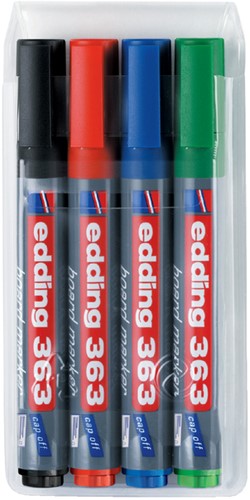 Viltstift Edding 363 whiteboard assorti pk/4