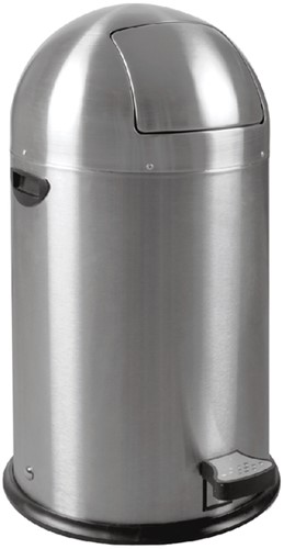 Afvalbak Kickcan 33L chroom