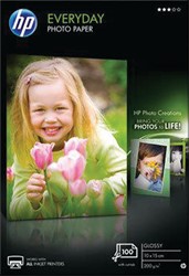 Inktjetpapier HP 10x15cm 200g glossy pk/100