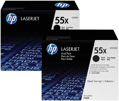 Tonercartridge HPCE255XD (55X) 12.5K x2 zwart duo-pak 