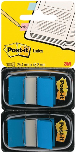 Indextabs 3M Post-it 6802BLU medium blauw 2 pak/50 -2