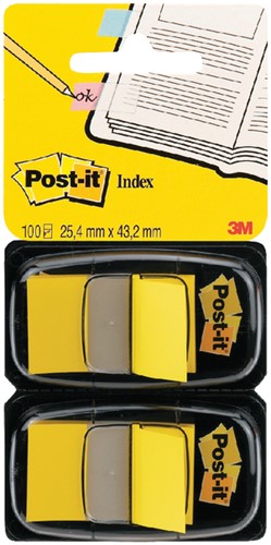 Indextabs 3M Post-it 6802YEL medium geel 2pak/50