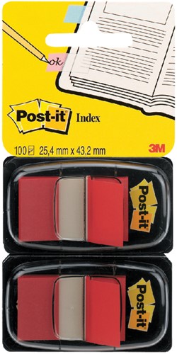 Indextabs 3M Post-it 6802RED medium rood 2pak/50