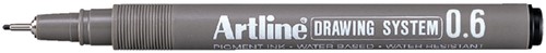 Fineliner Artline 0.6mm zwart