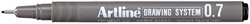 Fineliner Artline 0.7mm zwart