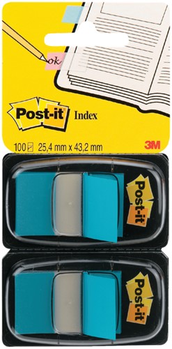 Indextabs 3M Post-it 6802BLU medium blauw 2 pak/50 