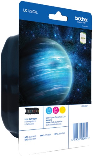 Inktcartridge Brother LC1280 HC 3-kleurenset pk/3