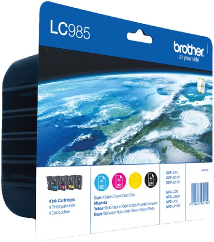 Inktcartridge Brother LC985 Value Pack 1xzwart/3xkleur