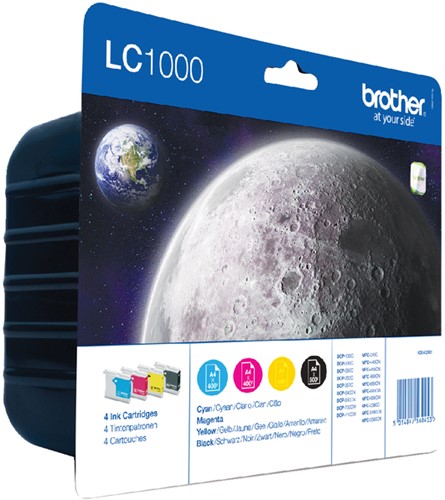 Inktcartridge Brother LC1000 Value Pack 1xzwart/3xkleur