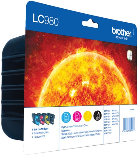 Inktcartridge Brother LC980 Value Pack 1xzwart/3xkleur