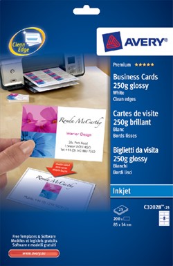 Avery Quick&Clean visitekaartjes voor inkjetprinters