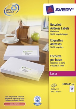 Avery recycled etiketten voor laserprinters