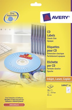 Avery cd etiketten voor laserprinters