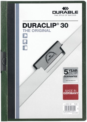Klemmap A4 Duraclip 2200 30vel donker groen