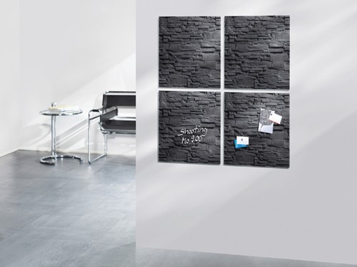 Glasbord Sigel magnetisch 480x480x15mm leisteen 
