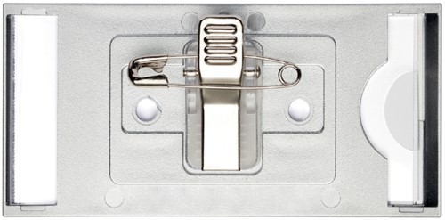 Badge 34x74mm Durable 8543 Classic met combiklem zilvergrijs