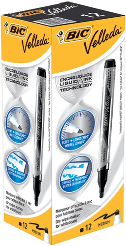 Whiteboardmarker Bic Velleda liquid rond medium zwart-3