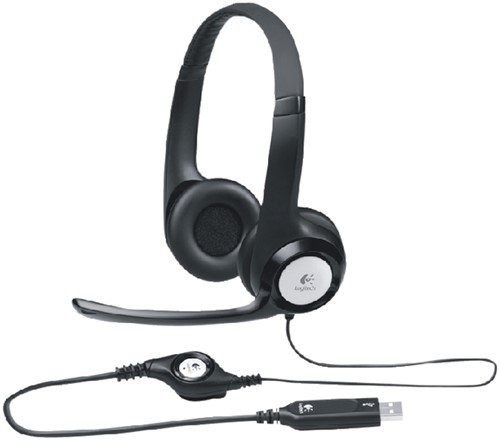 Headset Logitech H390 on ear USB zwart