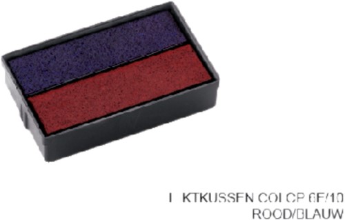 Stempelkussen Colop E/10 blauw/rood