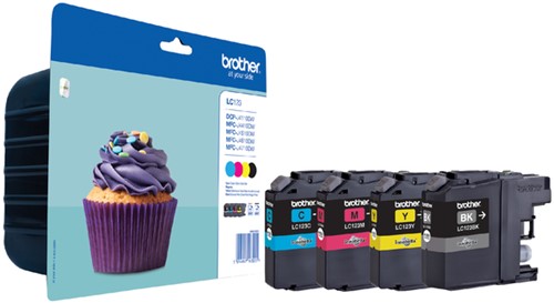 Inktcartridge Brother LC123 Value Pack 1xzwart/3xkleur