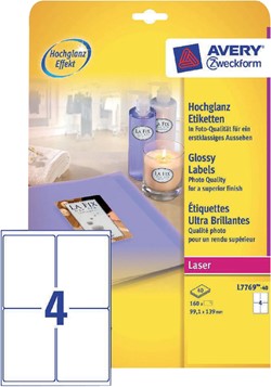 Avery hoogglans kleurenlaseretiketten
