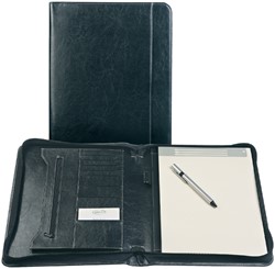 Schrijfmap Palermo Luxe A4 + rits zwart