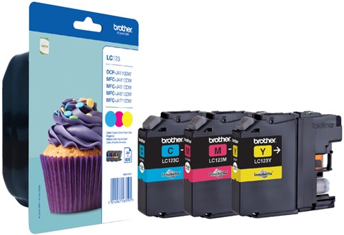 Inktcartridge Brother LC123 3-kleurenset pk/3