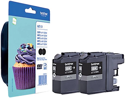 Inktcartridge Brother LC123 zwart duopack pk/2