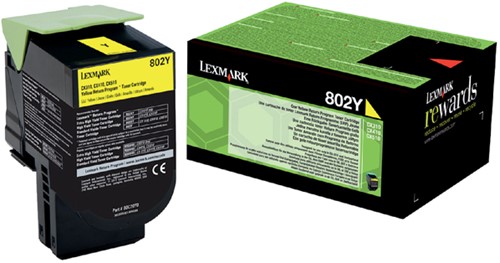 Tonercartridge Lexmark 80C20Y0 802Y geel