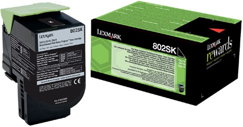 Tonercartridge Lexmark 80C2SK0 802SK zwart